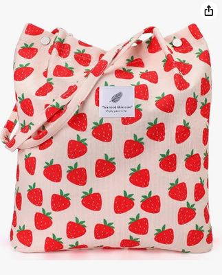 Tote Kobiety Dziewczyny, Duża pojemność Corduroy wielokrotnie używalny zakup zakupów z wewnętrzną torbę