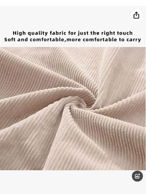 KALIDI Kobiety Corduroy Tote Bag Zipper Casual Tote's Handbag Duża pojemność torebka z kieszeniami
