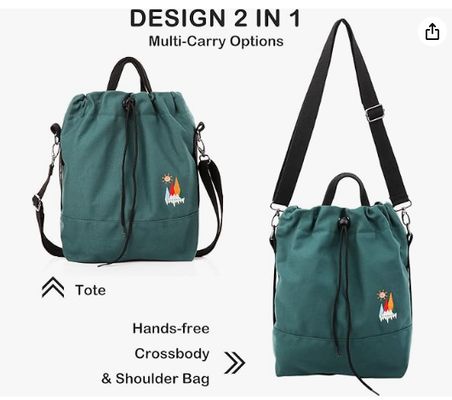 Women Canvas Tote Handbags Casual Shoulder Work Bag Crossbody Bag with Sunshine Embroidery