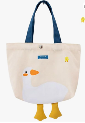 Cute Canvas Tote Bag - Graficzna torba do obiadu i zakupów