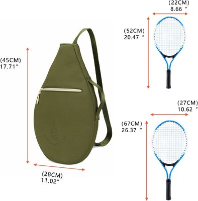 Neoprene Padded Tennis Racket Bag Protector Cover Case z kieszenią.