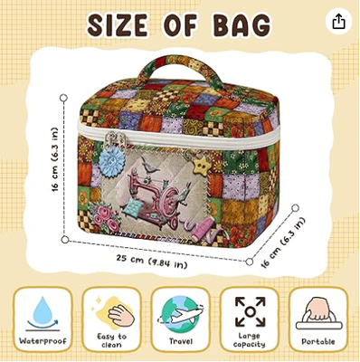 Duża pikowana kosmetyczka w stylu vintage, wzór do szycia, kosmetyczna torba podróżna dla kobiet, patchworkowa estetyczna kosmetyczka z uchwytem, organizer na kosmetyki, pędzle i akcesoria