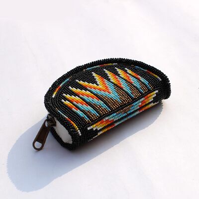 Lightweight OU Heart Beaded Coin Bag Handmade and Stadium Sized with Secure Side Zip Closure Perfect for Game Day Events