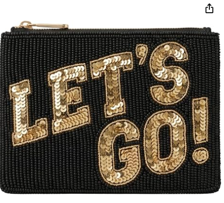 Beaded Coin Purse Change Zipper Pouch Wallet Softball | Handmade Beadwork, Compact Organizer, Cash Holder, Card Storage, Makeup Pouch, Giftable Accessory, Everyday Carry