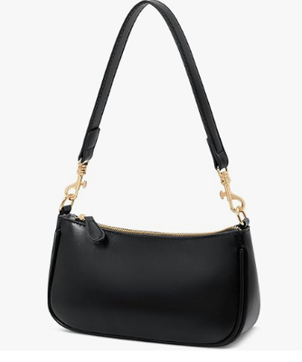 Mała czarna torebka dla kobiet, urocza mini torba na ramię z zamkiem. 2 zdejmowane paski, retro torby pod pachami, klasyczna torba crossbody, torebka dla kobiet.