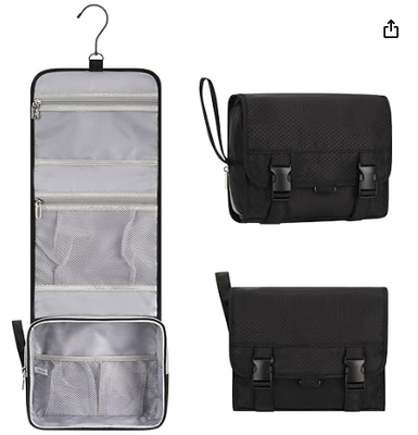 Mała, wisząca torebka toaletowa dla kobiet, organizator z kwiatami. Portable Travel Bag for Travel-sized Shower Dopp Kit, Waterproof Toiletries Organizer with 3 Compartments for Outdoor